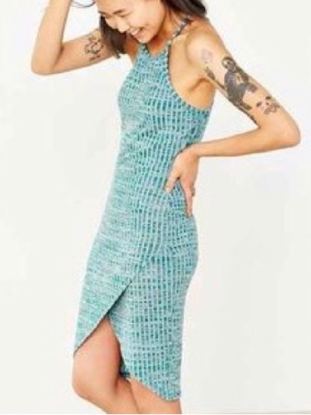 silence + noise Green Space Dyed Dress - Picture 2 of 7